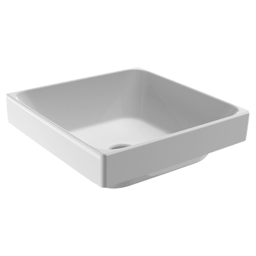 Gemelli Square Semi-Inset Basin with Pop-Up Plug & Waste 400mm x 400mm 3 Tap Holes [198816]