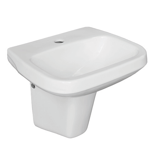 Life II Wall Basin 495mm x 410mm Includes Shroud and Chrome Pop-Up Chrome Plug and Waste 1 Tap Hole [198820]