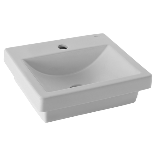 Quado Semi Inset Basin with Pop-Up Plug & Waste 410mm x 340mm 1 Tap Hole [198828]