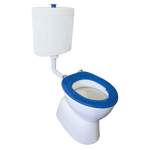 Select Assist Deluxe Plastic Link Toilet Suite S Trap Incl Blue Soft Close Seat/Raised Chrome/Button 4Star [198664]