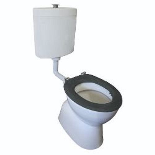 Select Assist Deluxe Plastic Link Toilet Suite S Trap Incl Grey Soft Close Seat/Raised Chrome/Button 4Star [198666]