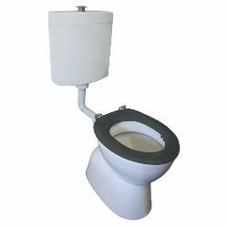 Johnson Suisse Select Assist S Trap Plastic Cistern Link Toilet Suite with Grey Soft-Close Seat & Raised Chrome Button [198666]
