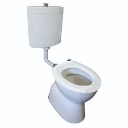Johnson Suisse Select Assist S Trap Plastic Cistern Link Toilet Suite with White Soft-Close Seat & Raised Chrome Button [198667]