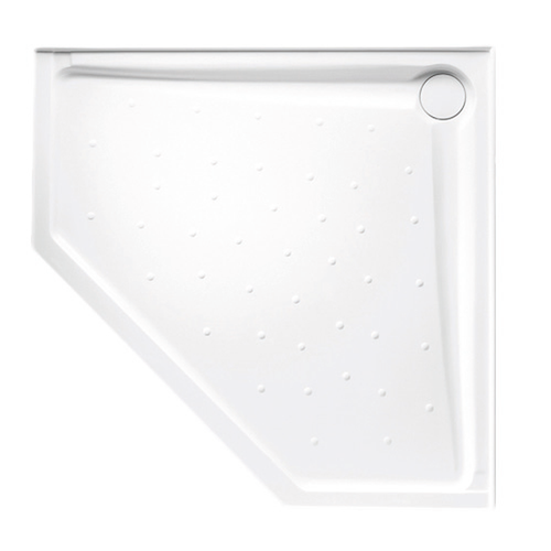 Evo Polymarble Base Neo Corner 1000X1000 Rear Outlet White Anti-Slip [108377]
