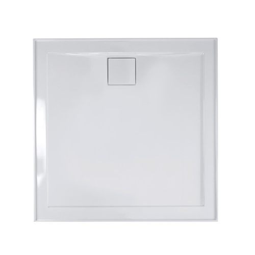 Daintree Base Shower Polymarble White 1000mm x 1000mm Rear Outlet 4-Sided [133851]
