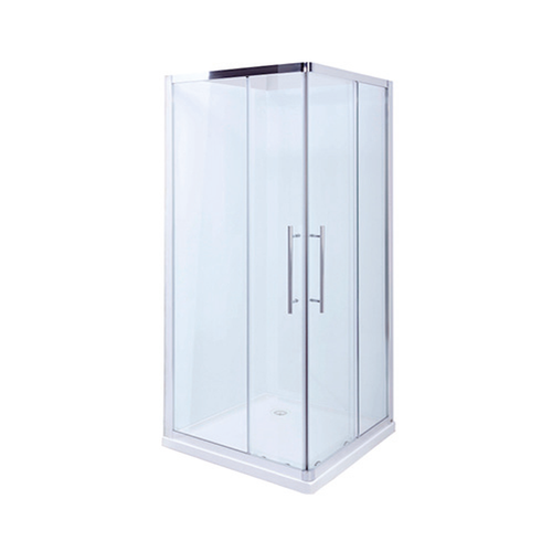 Daintree Square Shower Screen Corner Front & Return 900mm x 900mm Chrome [133894]