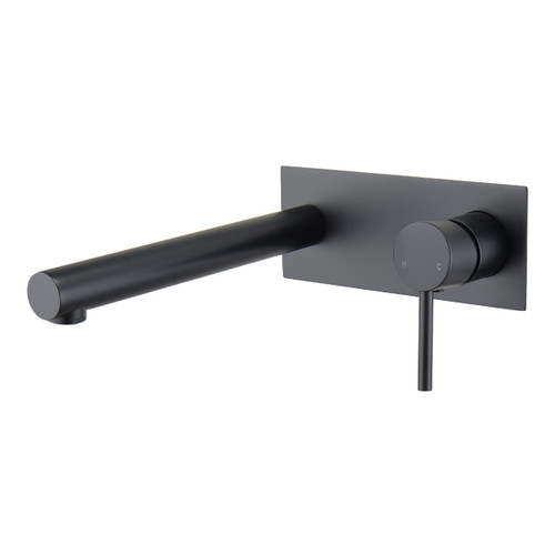 Projix MK2 Wall Pin Lever Basin/Bath Mixer 220mm Spout Black 4Star [190395]