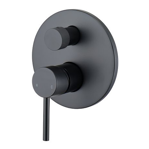 Projix MK2 Wall Mixer w/Diverter Round Plate Pin Lever Black [190396]