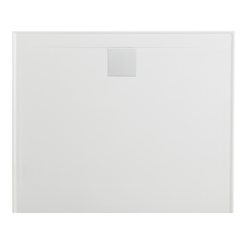 Flinders New Polymarble Shower Base 1200mm x 900mm, Square Rear Outlet, 2 Tiling Beads Left Hand Return White [181390]