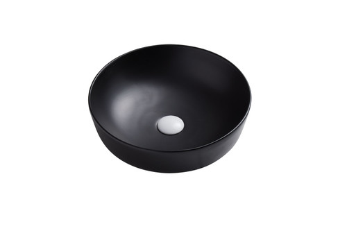 Basin Naples Above Counter Round 415mm x 135mm Matte Black [181536]