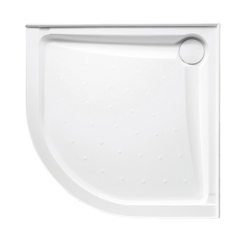 Evo Polymarble Base Curved Corner 914X914 Rear Outlet White Anti-Slip [198617]
