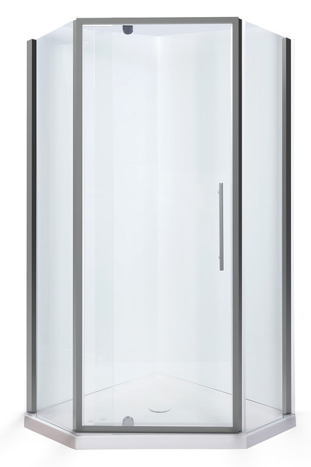 Flinders Shower Screen Neo Corner Front & Return 900mm x 900mm Chrome [198879]