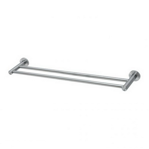 Radii Round Plate Towel Rail Double 600mm Stainless Steel [199300]