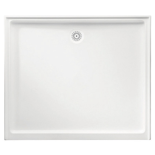 Flinders Polymarble Shower Base 1220mm x 900mm Rear Outlet Left Hand-Return White [053648]
