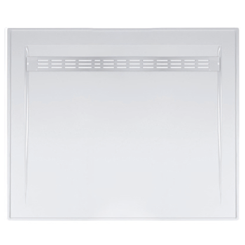 Barossa Base Shower Polymarble White 1220mm x 900mm Rear Outlet Stainless Steel Grate [105274]