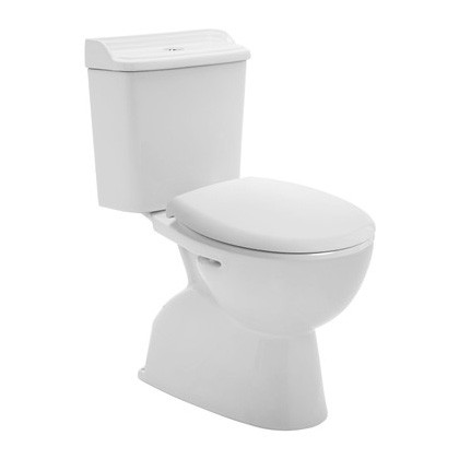 Johnson Suisse Colonial II II Close-Coupled S Trap Toilet Suite White with White Seat [198645]