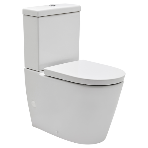 Venezia Close Coupled Xtra Ambulant Rimless Flush to Wall Suite Includes Soft Close Urea Seat & Standard Connector White 4Star [201022]