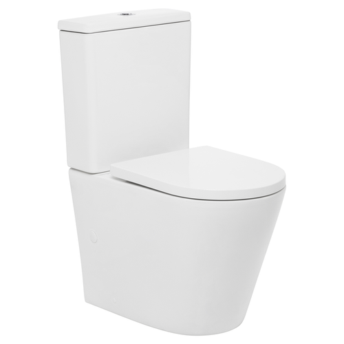 Venezia Close Coupled Flush to Wall Rimless Compact Suite w/Urea Seat White 4Star [201023]