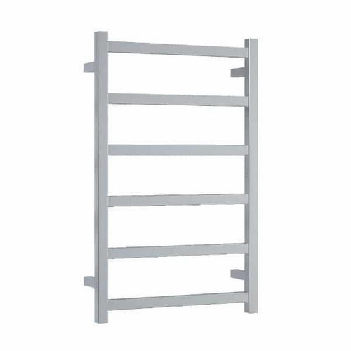 Thermogroup Thermorail Straight Square Budget Heated Towel Ladder 81W 6 Bar 500 x 800mm Polished Stainless Steel [129581]