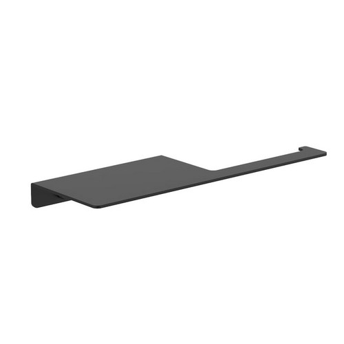 Square Toilet Roll Holder w/Shelf Matte Black [156480]