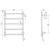 Radii Heated Towel Ladder 62W 5 Bar 550mm x 740mm with Square Plate Chrome [199295]