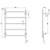 Radii Heated Towel Ladder 5Bar 62W 550mm x 740mm Round Plate Chrome [199298]