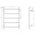 Radii Towel Ladder 5Bar 550mm x 740mm Round Plate Brushed Nickel [199311]