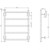 Radii Towel Ladder 4 Bar 550 x 740mm with Square Plate Brushed Nickel [199312]
