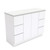 Fingerpull 2 Door 6 Drawer Vanity Cabinet on Kick Board 1200mm Gloss White [180639]