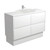 Sarah Crystal Pure 1200 Semi-Inset Basin-Top + Amato Satin White Cabinet with Solid Side Panels on Kick 4DRW 1TH [191683]
