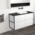 Sarah Black Sparkle 1200 Semi-inset Basin-Top + Unicab Gloss White Cabinet Wall-Hung 1 Tap Hole [196890]