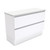 Sarah Crystal Pure 1200 Semi-inset Basin-Top + Quest Gloss White Cabinet on Kick Board 2 Drawer 1 Tap Hole [197253]