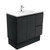 Rotondo 900 Ceramic Moulded Basin-Top + Fingerpull Satin Black Cabinet on Kick Board 2 Door 2 Right Drawer 1TH [197351]