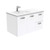 Dolce 900 Left Offset Ceramic Basin-Top + Unicab Gloss White Cabinet on Kick Board 2 Door 2 Drawer 1 Tap Hole [197665]