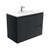Dolce 900 Ceramic Moulded Basin-Top + Fingerpull Satin Black Cabinet Wall-Hung 2 Door 2 Right Drawer 3 Tap Hole [197765]
