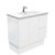 Dolce 900 Ceramic Moulded Basin-Top + Fingerpull Satin White Cabinet on Kick Board 2 Door 2 Left Drawer 1TH [197766]