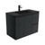 Montana 900 Solid Surface Moulded Basin-Top + Fingerpull Satin Black Cabinet Wall-Hung 2 Door 2 Left Drawer 1TH [196518]