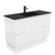 Montana 1200 Solid Surface Moulded Basin-Top + Fingerpull Satin White Cabinet on Kick Board 2 Door 4 Drawer 3TH [196401]