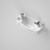 Valette Plastic Wall Basin with Bracket 2 Tap Holes White [059838]