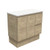 Sarah Roman Sand 900 Semi-inset Basin-Top + Edge Scandi Oak Cabinet on Kick Board 2 Door 2 Left Drawer NTH [196825]