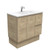 Vanessa 900 Poly-Marble Moulded Basin-Top, Single Bowl + Edge Scandi Oak Cabinet on Kick Board 2DR 2DRW RH 3TH [197974]