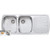 Monet Sink Right Hand Double Bowls with Drainer MO772 1200mm x 500mm One Tap Hole Topmount Stainless Steel [067338]