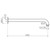 Right Angled Round Wall Shower Arm 400mm Matte Black [156393]