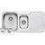Petite Sink  1&1/2 Right Hand Bowls with Drainer PE302 One Tap Hole Topmount Stainless Steel [067850]