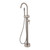 Kaya Floor Standing Gooseneck Bath Mixer w/Hand Shower PVD Brushed Nickel 3Star [201577]