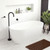 Kaya Freestanding Bath 1700mm Matte White Slim Wall Cast Stone [202171]