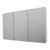 Florence 1200 Glass White Mirror Wall Cabinet 3 Door [254533]