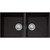 Santorini Double Bowl Undermount Sink 860mm x 450mm Black NTH [137822]