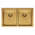 Hana Double Bowl Sink 27L-27L Rugged Brass Inc Sink Protect Top/Undermount 760x450x200mm [271340]