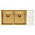 Hana Double Bowl Sink 27L-27L Rugged Brass Inc Sink Protect Top/Undermount 760x450x200mm [271340]
